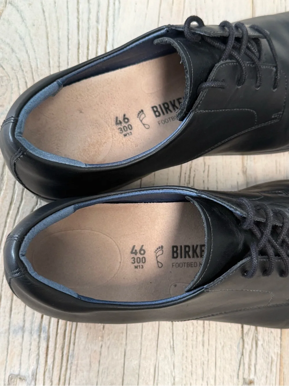 Birkenstock Kleifar Men’s Black Leather Lace Up Shoes EU 46 US 13-13.5 Like New
